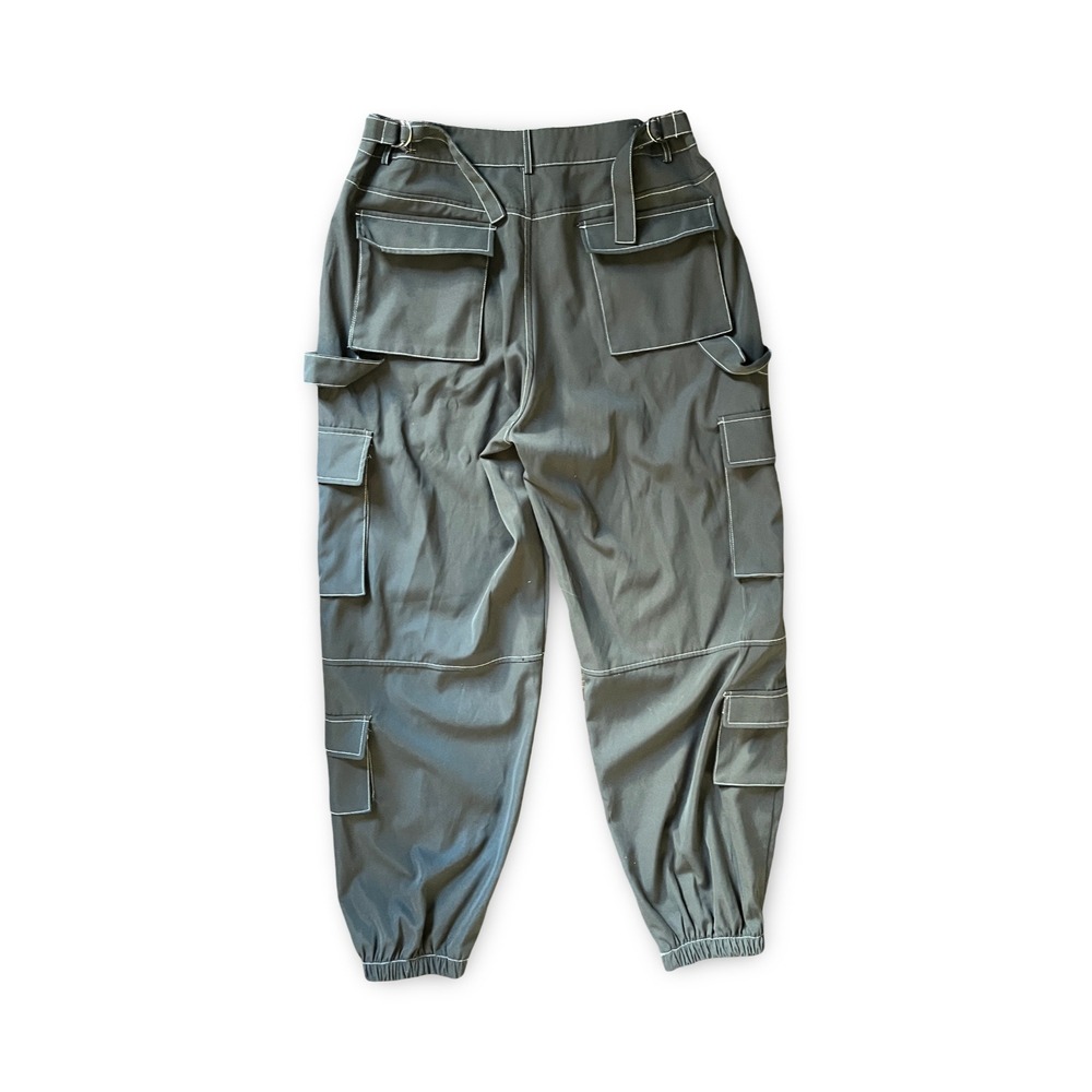 Forever 21 Women's Cargo Skater Pants Baggy Gray Joggers Size XL - Picture 2 of 9